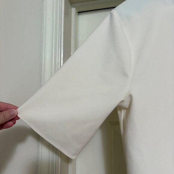 Ann Taylor Crepe Jersey V-Neck in Ivory - Picture 6 of 7